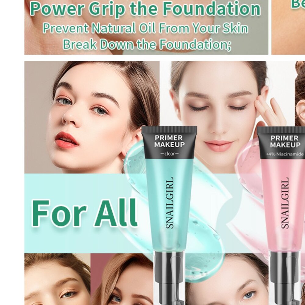 NEW SNAILGIRL PRIMER MAKEUP CLEAR & PRIMER MAKEUP + 4% NIACINAMIDE - Picture 4 of 11